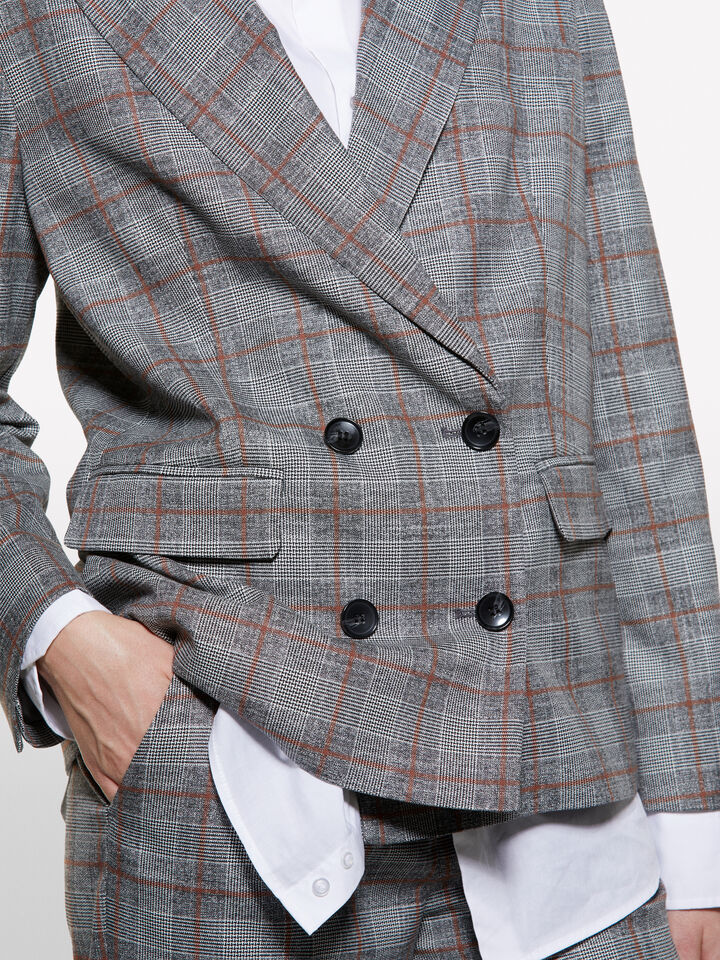 Karierter Flanellblazer - blazer für damen - Grau | Sisley image number 4